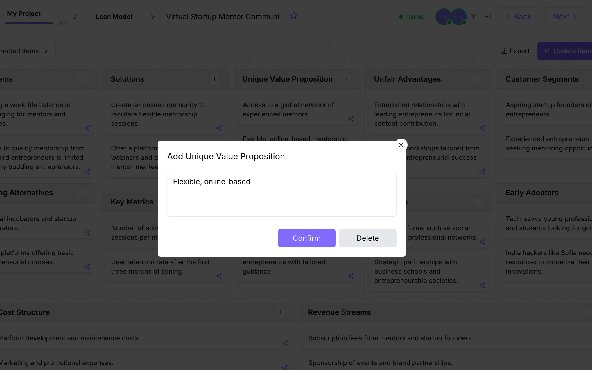 Fill In Each Section