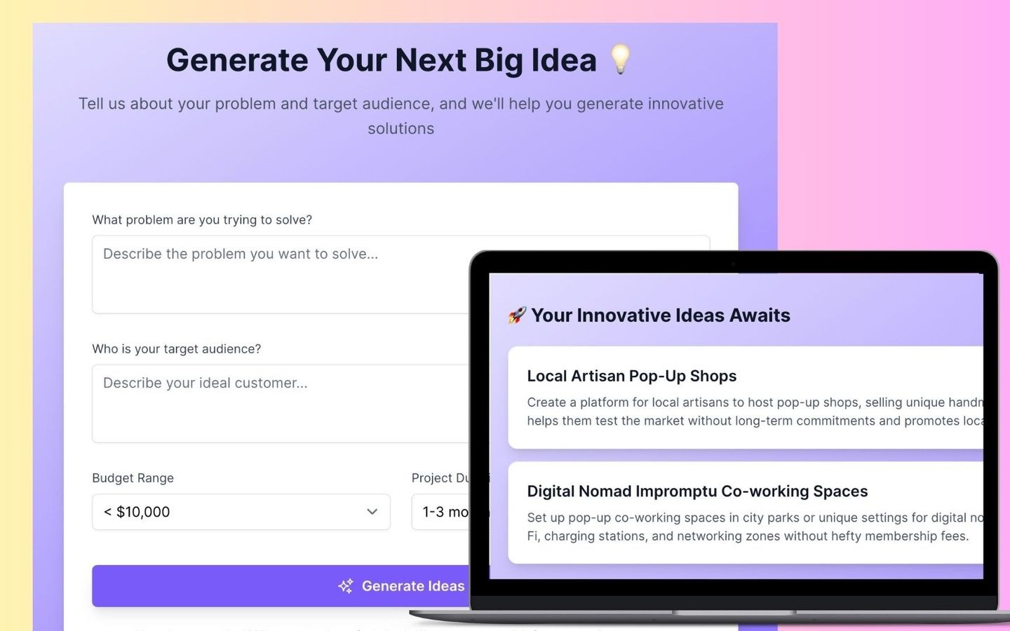 Generate Business Ideas with AI in Seconds